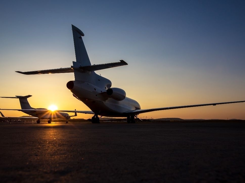 Private Jets at Sunset