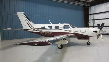 Piper Meridian inside hangar