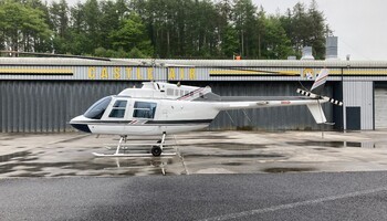 Bell 206B III on the runway