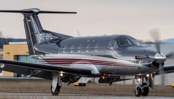 Pilatus PC-12 NG on the runway