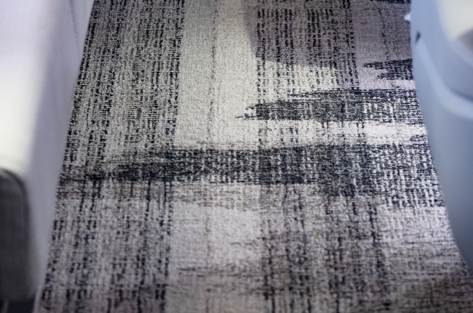 Embraer Legacy 500 refurbished leather seat diamond stitching