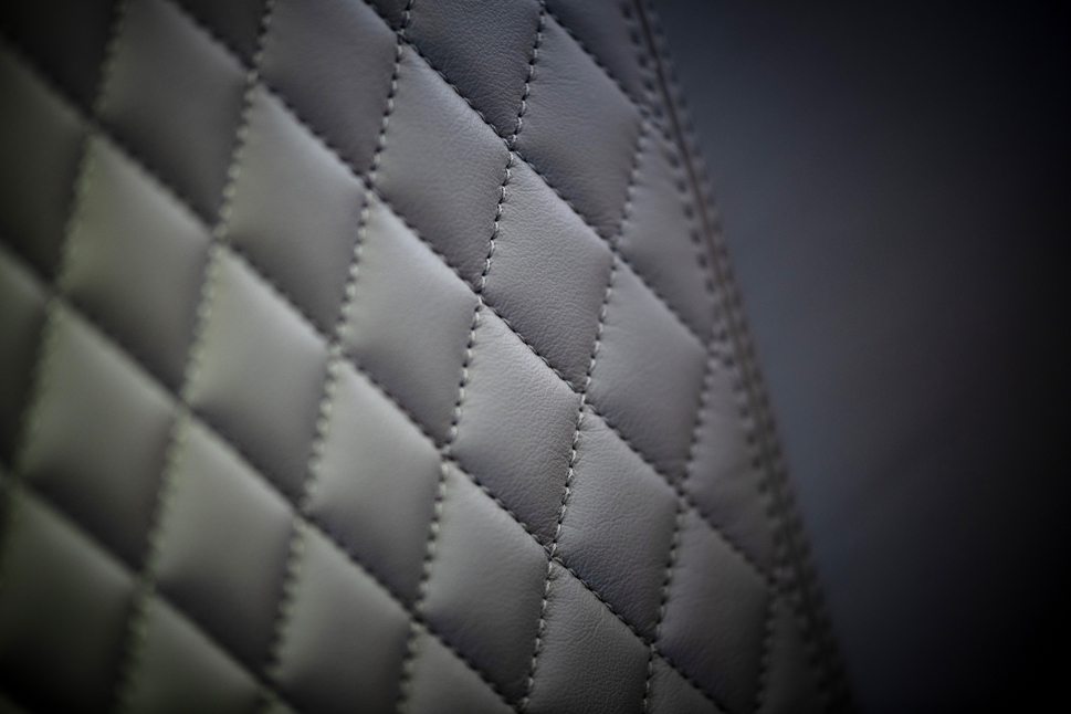 Embraer Legacy 500 refurbished leather seat diamond stitching